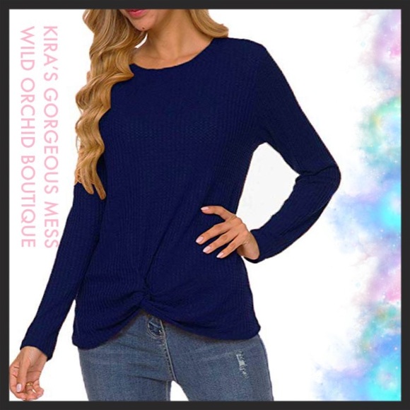 🍸🍭🍸BNWT NAVY BLUE TWIST TOP TUNIC🍸🍭🍸 - Picture 2 of 3